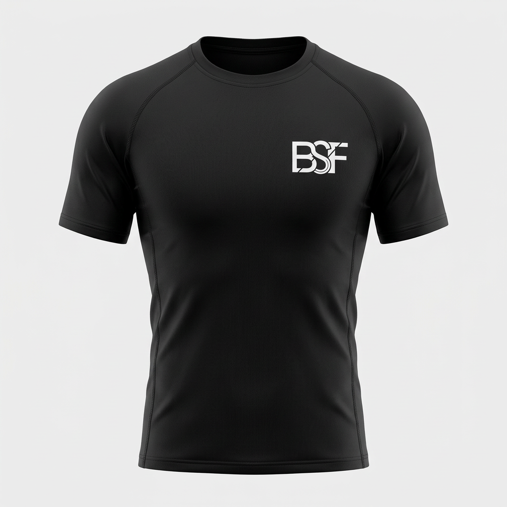 T-shirt noir BSF, vue de devant