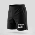 Short MMA noir BSF, vue de devant